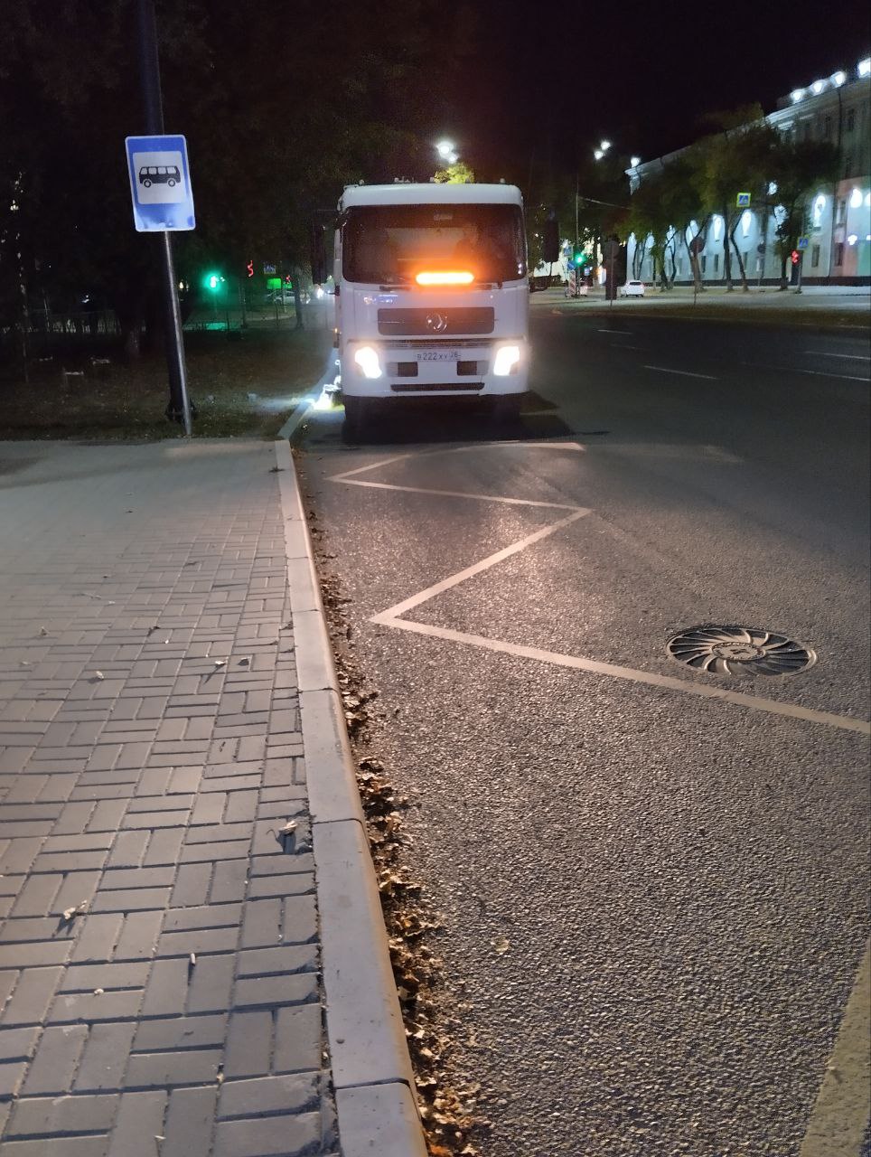 Одну из наиболее оживлённых магистралей амурской столицы пропылесосили ночью