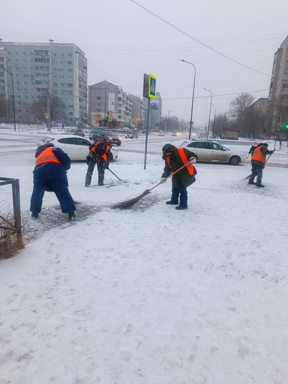 Начавшийся снегопад скорректировал работу ГСТК в Благовещенске