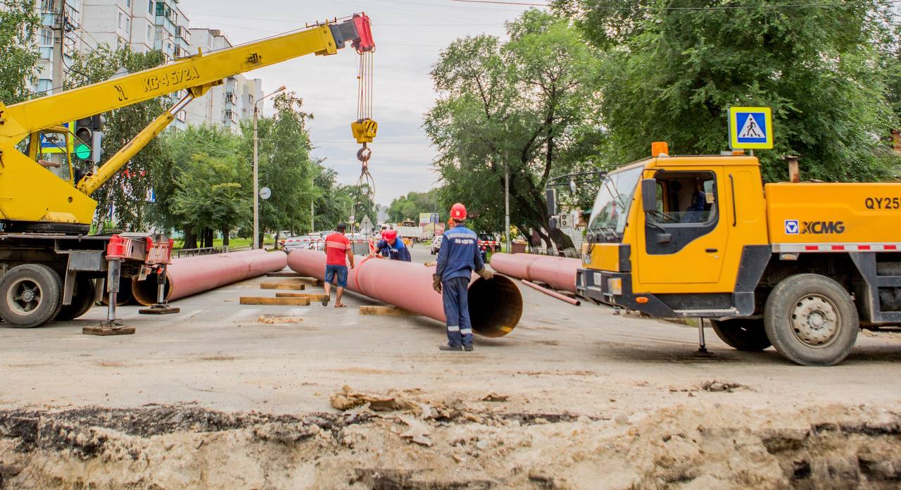 В амурской столице без полного перекрытия дороги построят участок тепловой сети