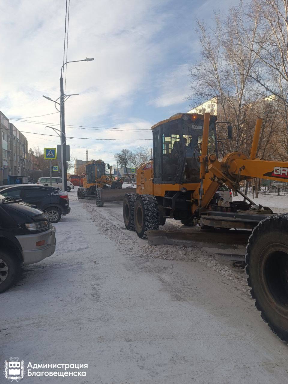 Больше 70 километров дорог Благовещенска отчистили от снега за выходные 
