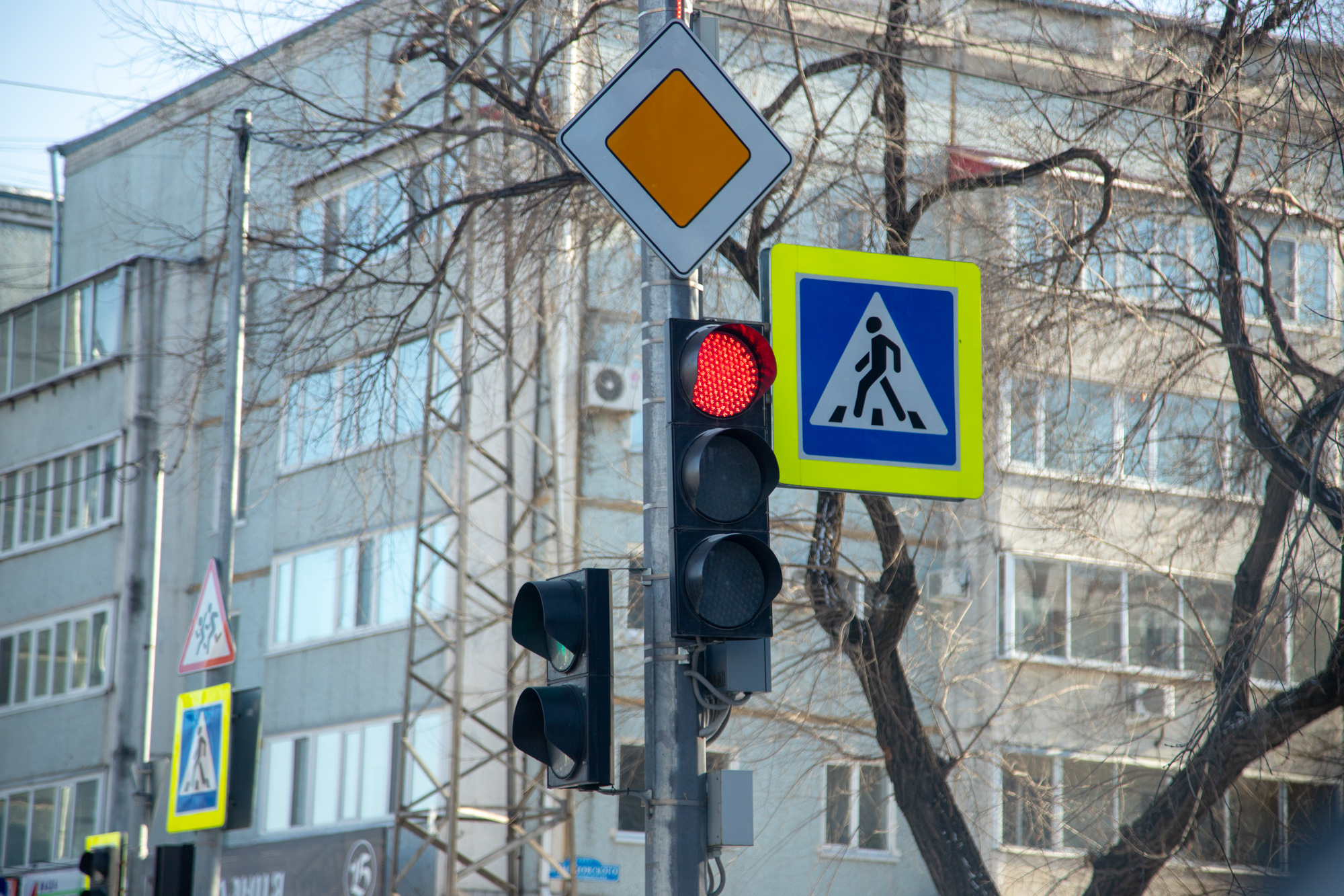 В Благовещенске в этом году установят пешеходные светофоры на 4 участках. Где? 