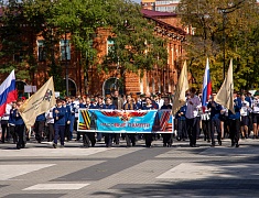 В Благовещенске зажгли Вечный огонь на площади Победы