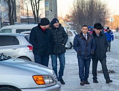 Рабочий выезд мэра по нарушению работы коллектора по Пушкина, 110